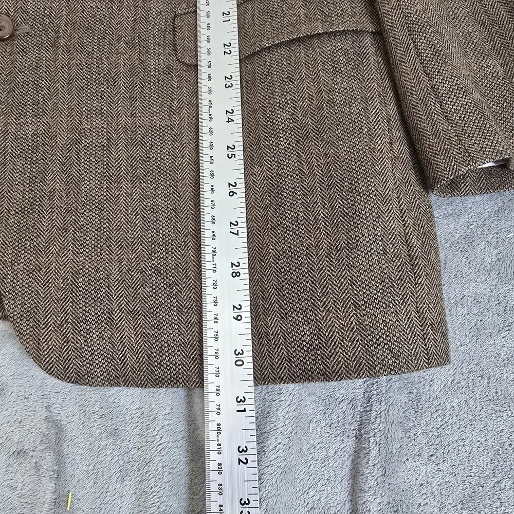 Vintage Lauren Ralph Lauren Blazer Mens 42R Brown Wool Tweed Plaid Classicore